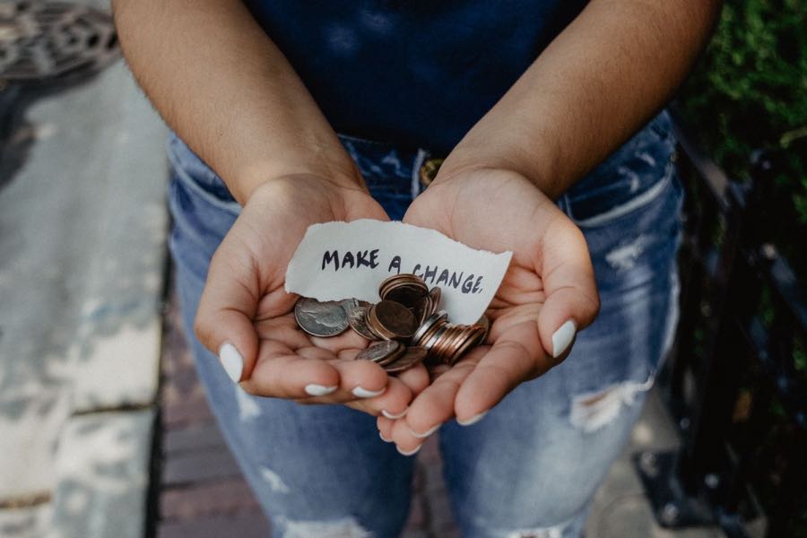 Money in a hand