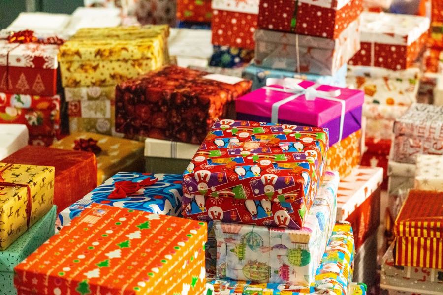Pile of Christmas presents